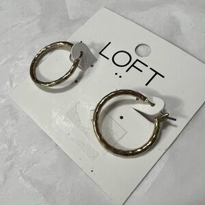 Loft Hoop Earrings Gold Toned‎ 1" Textured Finish